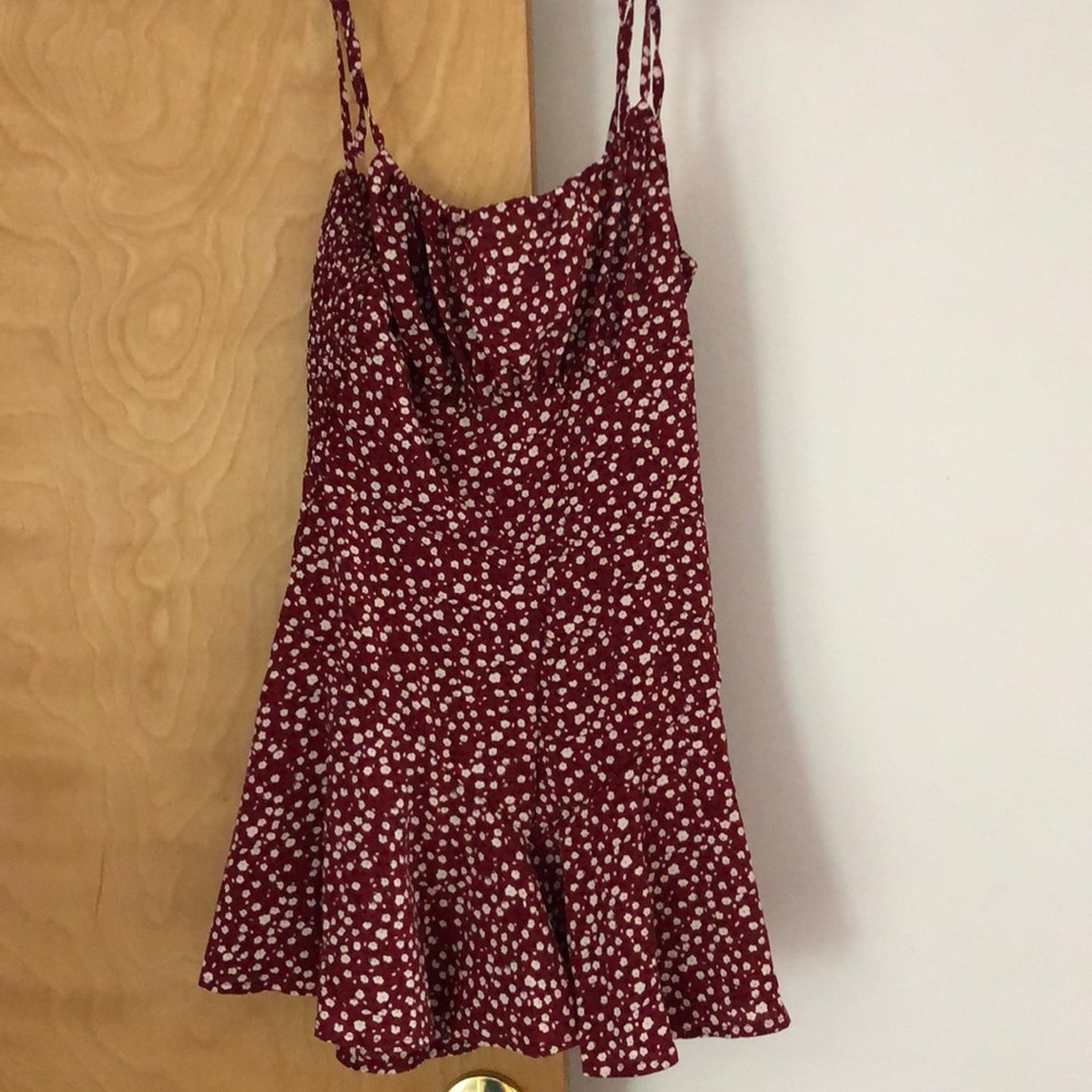 Red flower romper